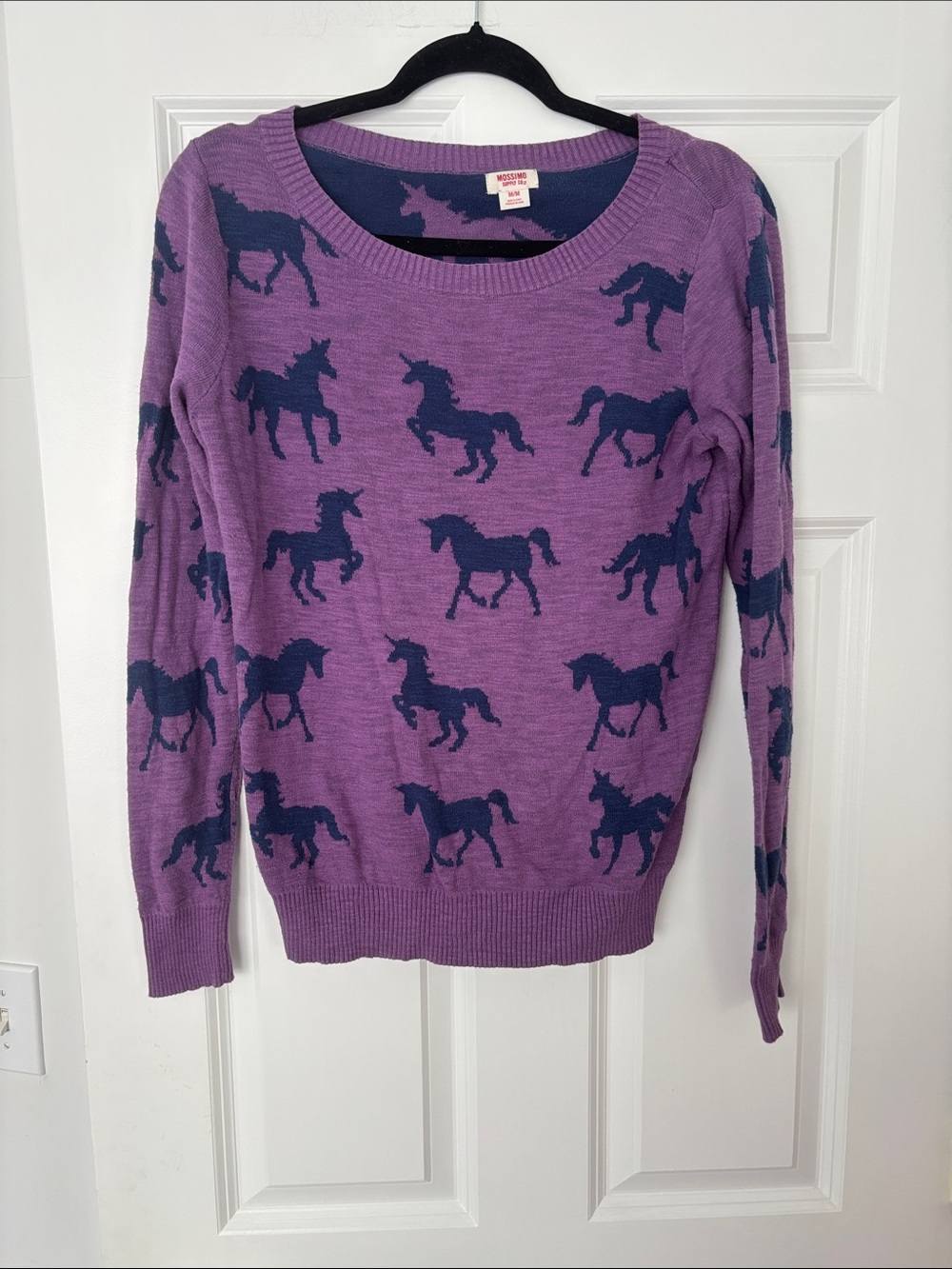 Mossimo purple and blue unicorn sweater size M ASO Teen Wolf Lydia Martin